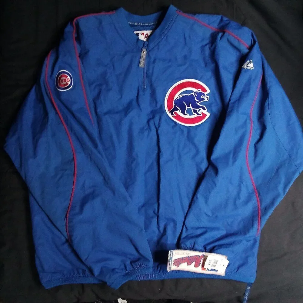 NWT Majestic Chicago Cubs Pullover Windbreaker Jacket